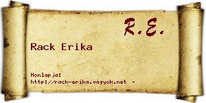 Rack Erika névjegykártya